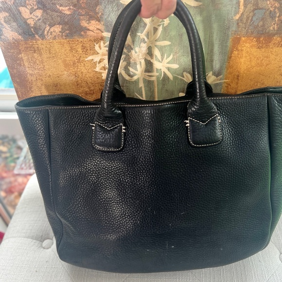 Ann Taylor Genuine Leather Tote Purse Carryall  👜 Laptop Gym Travel Bag - Picture 2 of 11